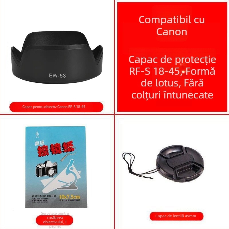 Parasolar pentru obiectiv pentru seria Canon EOS R, obiectiv RF-S 18-150mm, montaj bayonet, procesare OEM