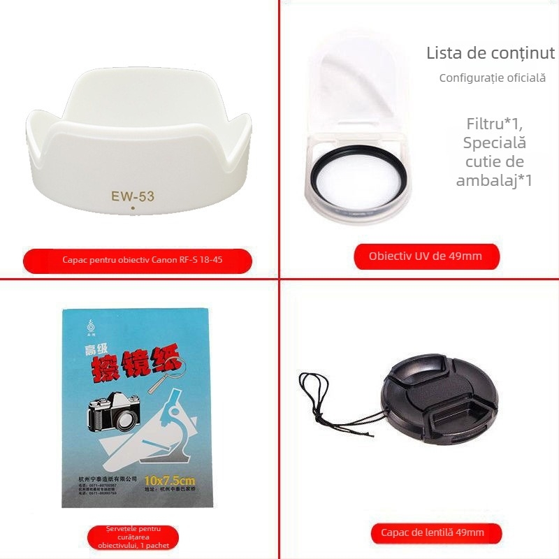 Parasolar pentru obiectiv pentru seria Canon EOS R, obiectiv RF-S 18-150mm, montaj bayonet, procesare OEM