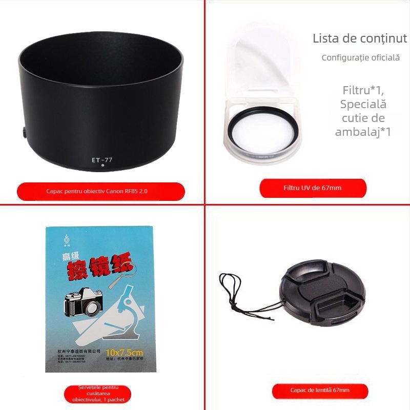 Parasolar pentru obiectiv pentru seria Canon EOS R, obiectiv RF-S 18-150mm, montaj bayonet, procesare OEM