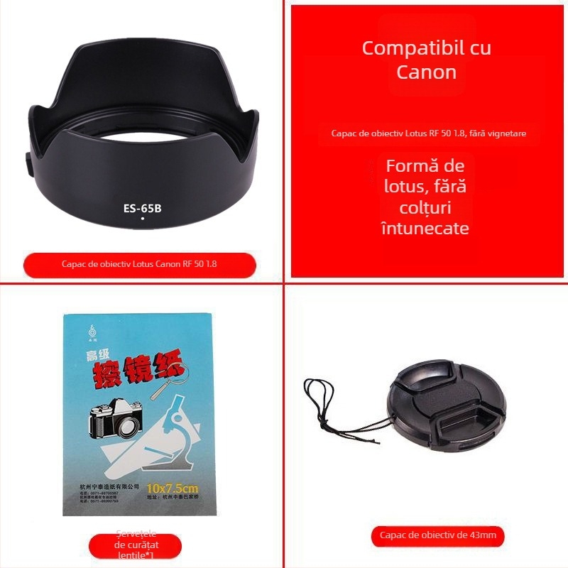 Parasolar pentru obiectiv pentru seria Canon EOS R, obiectiv RF-S 18-150mm, montaj bayonet, procesare OEM