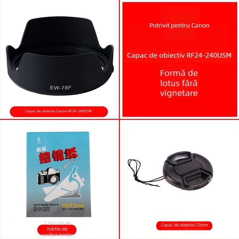 Parasolar pentru obiectiv pentru seria Canon EOS R, obiectiv RF-S 18-150mm, montaj bayonet, procesare OEM