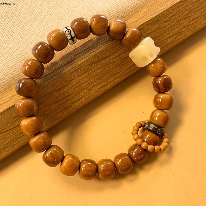 Brățară buddhistă cu mărgele Bodhi seed, șir unic, stil modern minimalist, brand Master Chen, Bodhi seed mărgele, iarna 2022