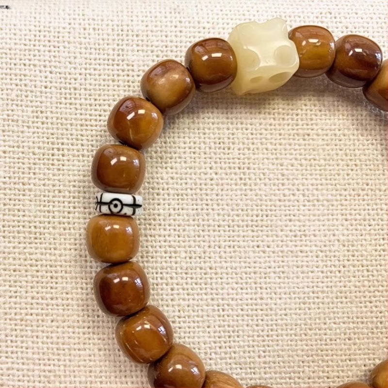 Brățară buddhistă cu mărgele Bodhi seed, șir unic, stil modern minimalist, brand Master Chen, Bodhi seed mărgele, iarna 2022