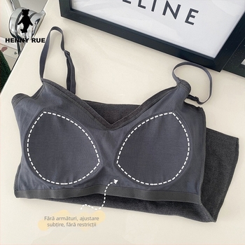Camisolă cu pernă pentru sân încorporată, fleece dublu pe ambele fețe, țesătură groasă 251-300 g/m2, fibră acrilică 50-70%, brand HENNY RUE