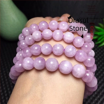 Brățară Kunzite, cu mărgele rotunde, design cu un singur șir; Material: bazat pe litiu; Finisaj: electroplacare; Origine: Lianyungang; Lansare: primăvara 2025