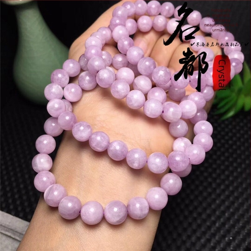 Brățară Kunzite, cu mărgele rotunde, design cu un singur șir; Material: bazat pe litiu; Finisaj: electroplacare; Origine: Lianyungang; Lansare: primăvara 2025