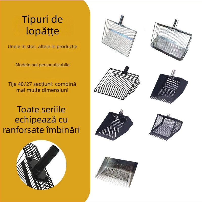 Lopată metalică pentru curățarea cotei de găini, multifuncțională pentru animale mari și găini, brand Bente.