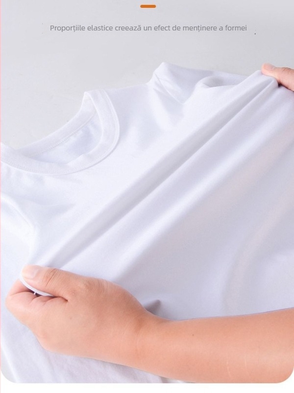 Tricou alb din bumbac 100% pentru copii, mâneci lungi, guler rotund, unisex, 3–8 ani, 100–140 cm, design tie-dye pictat manual
