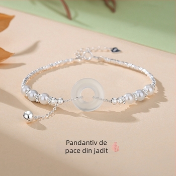 Brățară Tichia — Argint 925, Design geometric, placare electroplatină, stil nou chinezesc