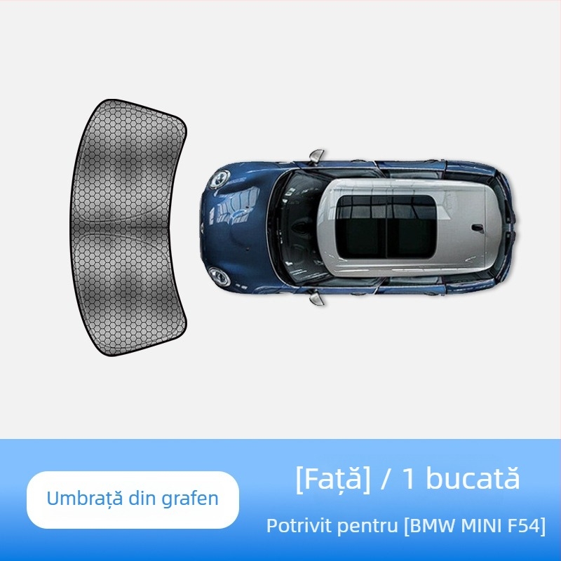 Umbră de soare pentru MINI Cooper de la carAwait – material titan, montaj plat, imprimare logo disponibil