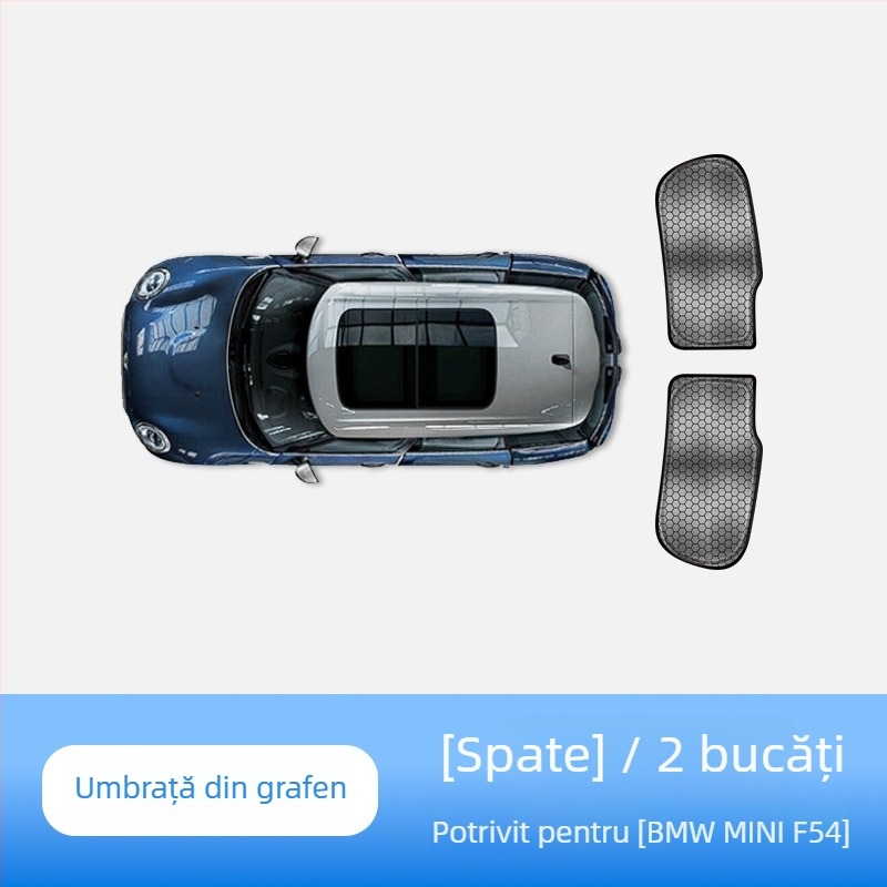 Umbră de soare pentru MINI Cooper de la carAwait – material titan, montaj plat, imprimare logo disponibil