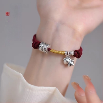 Brățară din șnur, stil etnic, unisex (Material: șnur; Procesare: țesut; Lansare: iarna 2025)