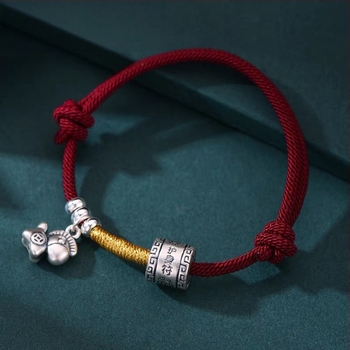 Brățară din șnur, stil etnic, unisex (Material: șnur; Procesare: țesut; Lansare: iarna 2025)