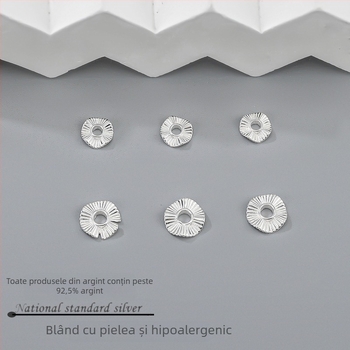 Accesorii DIY pentru bijuterii – Mărgele spacer cu dungi în valuri, argintiu 925, electroplacare