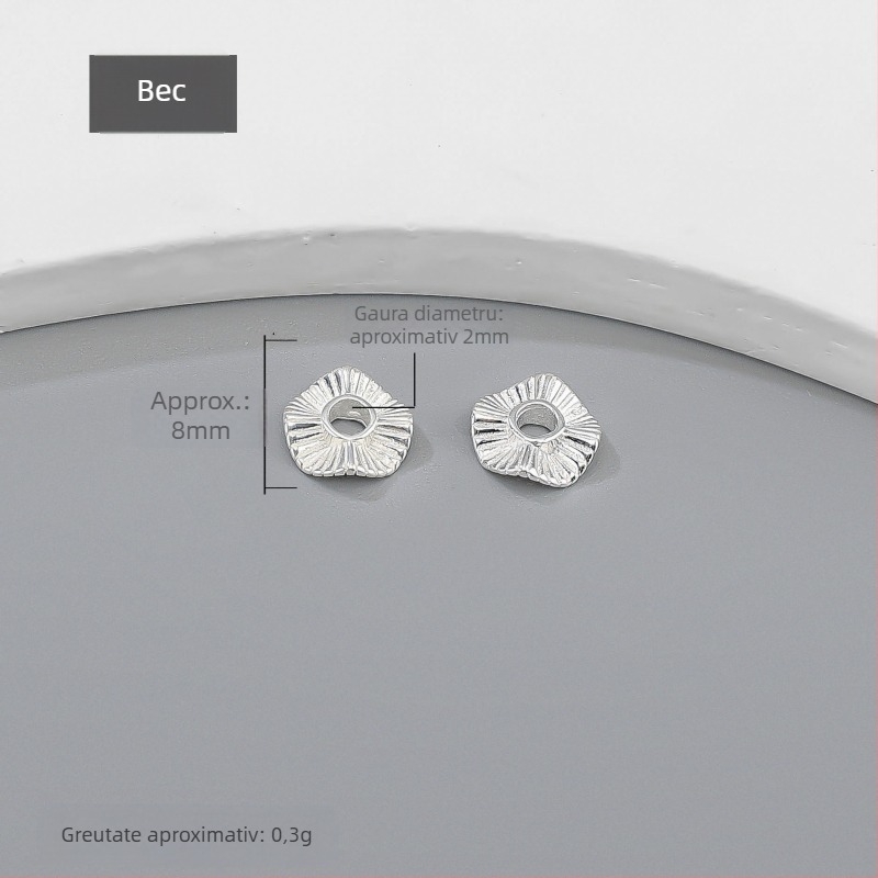 Accesorii DIY pentru bijuterii – Mărgele spacer cu dungi în valuri, argintiu 925, electroplacare