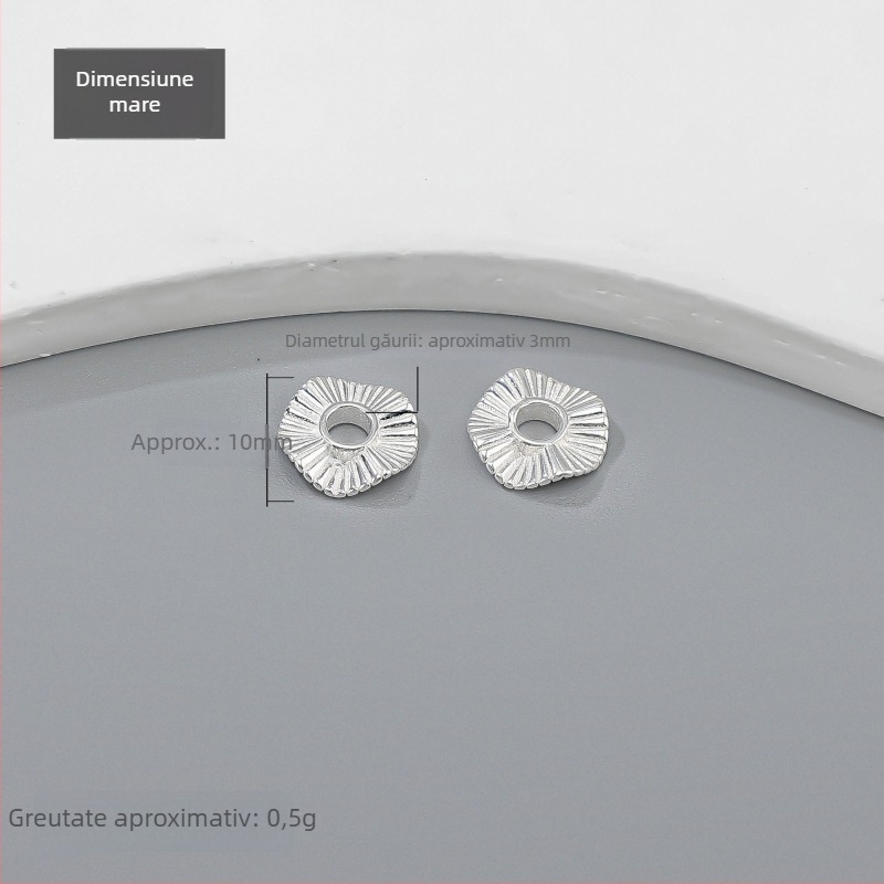 Accesorii DIY pentru bijuterii – Mărgele spacer cu dungi în valuri, argintiu 925, electroplacare