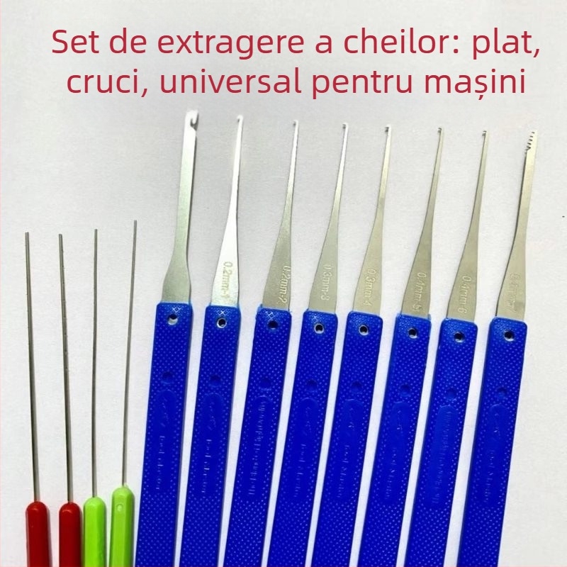 Set de instrumente pentru extras chei rupte, 12 piese, metal și plastic, unelte de demontare, utilizare casnică