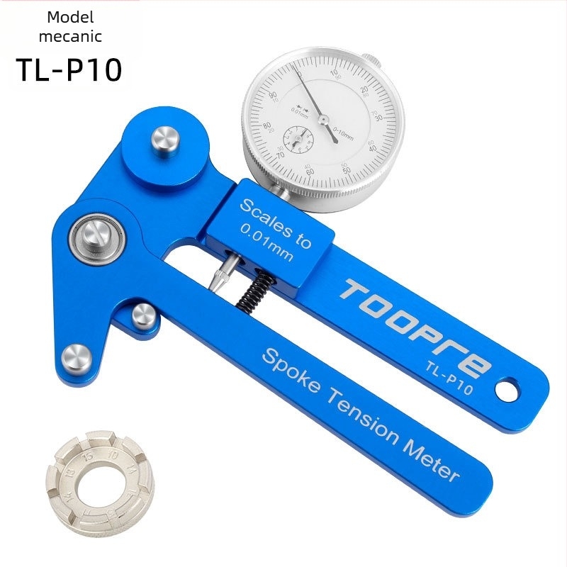 TOOPRE Senzor de tensiune pentru spițe de bicicletă cu afișaj digital – aliaj de aluminiu, instrument de corecție a jantei pentru reglarea cablurilor roții