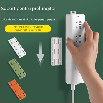 Suport montat pe perete pentru priză și rack pentru router | plastic, stil pastoral, depozitare de călătorie
