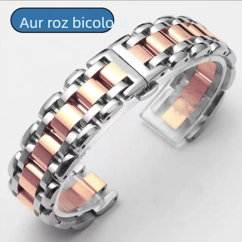 Brățară de ceas din oțel inoxidabil pentru Longines Heart Moon, seria L8, 16–18 mm
