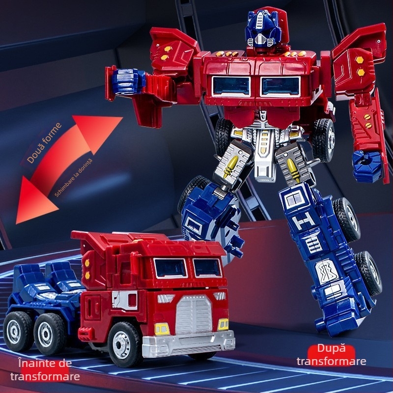 DIY robot-camion transformabil manual – model din plastic de mașină cu control prin inerție, vehicul militar simulat