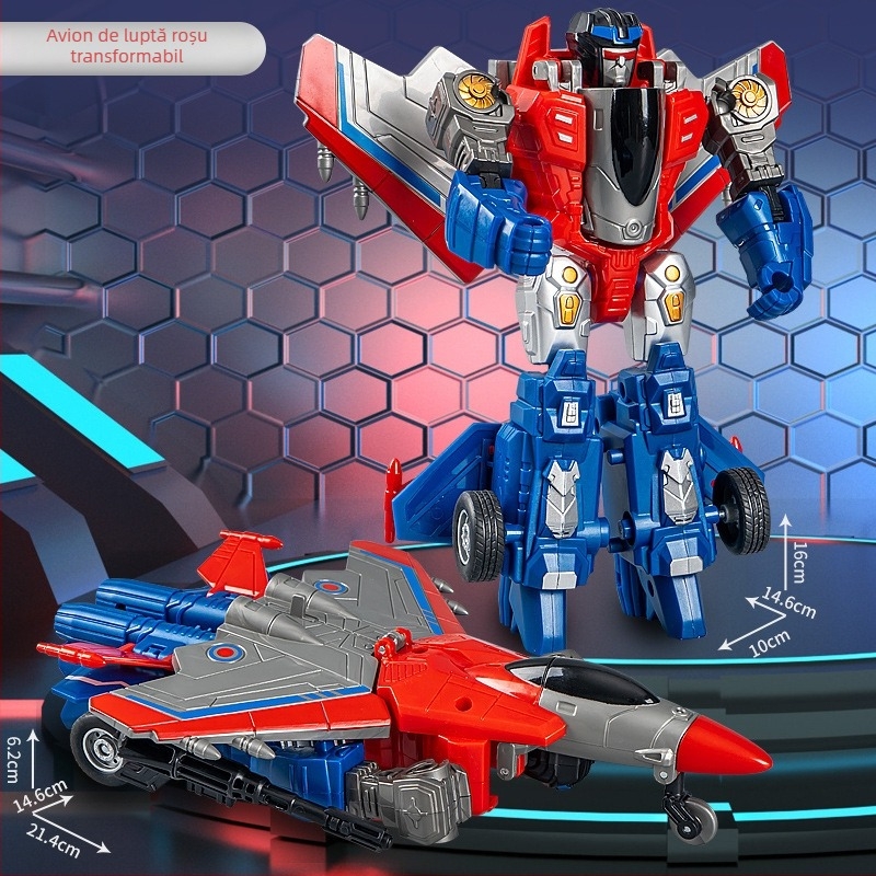 DIY robot-camion transformabil manual – model din plastic de mașină cu control prin inerție, vehicul militar simulat