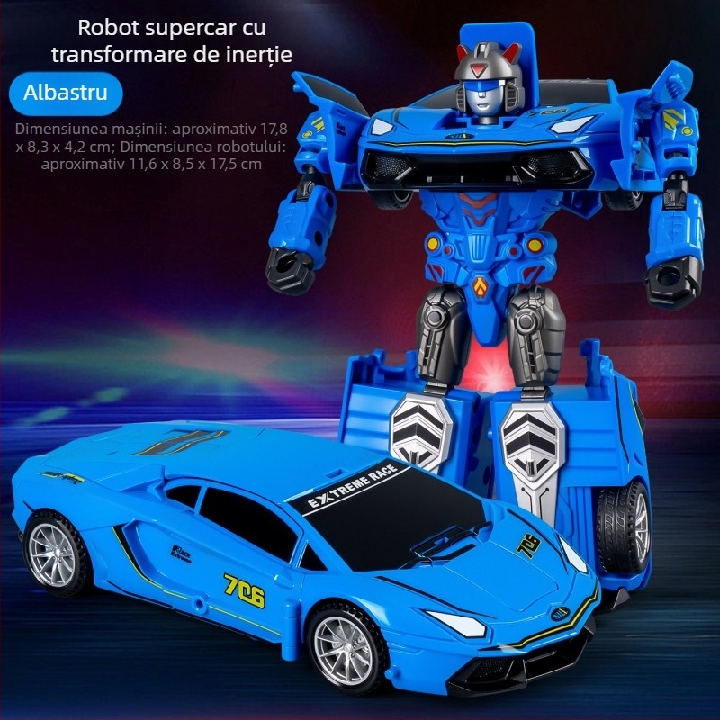 DIY robot-camion transformabil manual – model din plastic de mașină cu control prin inerție, vehicul militar simulat