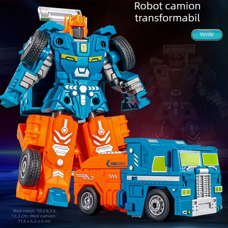 DIY robot-camion transformabil manual – model din plastic de mașină cu control prin inerție, vehicul militar simulat