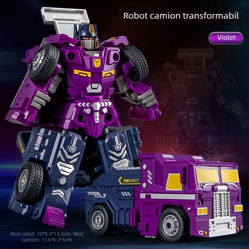 DIY robot-camion transformabil manual – model din plastic de mașină cu control prin inerție, vehicul militar simulat