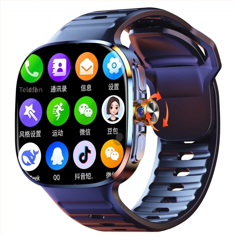 Ceas inteligent cu suport pentru cartelă 5G, versiune globală, ecran AMOLED rotund, sistem dual, monitorizare a sănătății