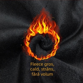 Jeans pentru bărbați, stil coreean, căptuțiți cu fleece, croială strânsă, talie medie, fermoar