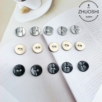 Năsturi metalici pentru cămașă, cusute manual, rotunzi, cu două găuri, unisex