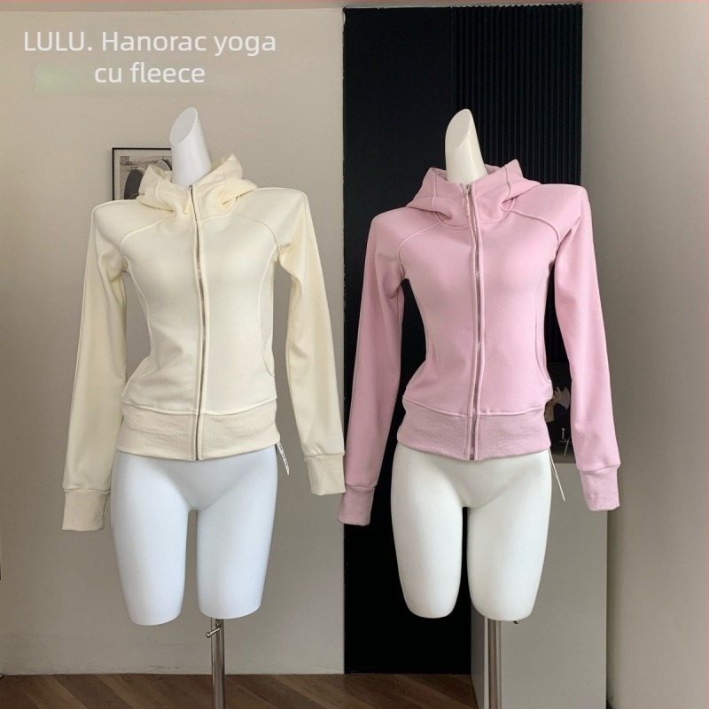 Cardigan pentru femei cu fleece – croială Slim, mâneci Raglan, fermoar