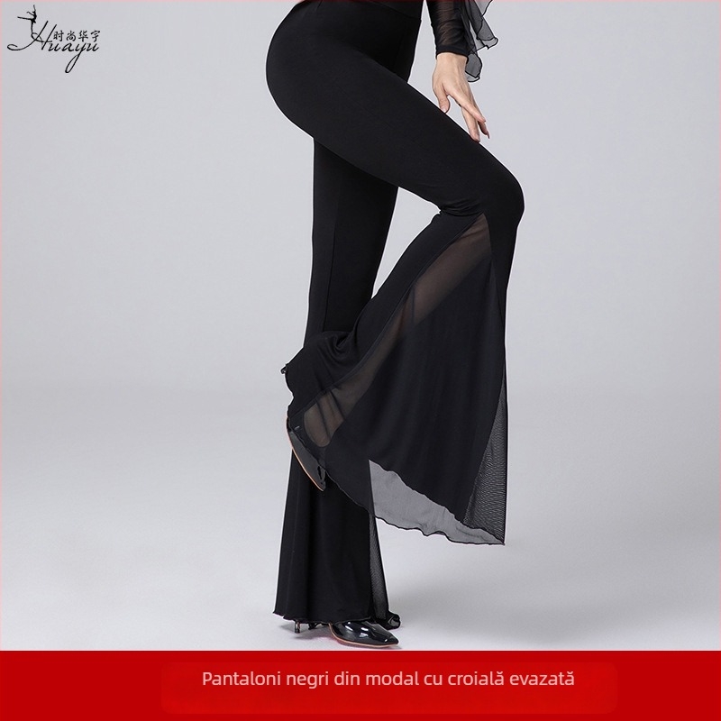 Pantaloni de dans pentru femei, din modal, croială bell-bottom, pentru dans Latin, vară 2025