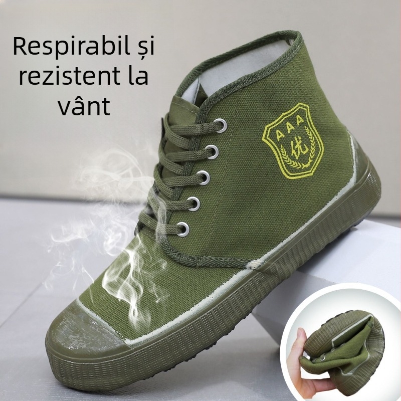 Pantofi sport înalți din canvas – respiranti, rezistenți la uzură, antiderapant, cu șireturi
