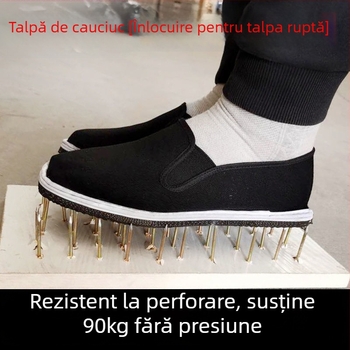 Pantofi de lucru pentru bărbați, cu partea superioară din bumbac și talpă din cauciuc – respirabili, rezistenți la abraziune, vârf rotund, talpă plată mică 1–3 cm, primăvară