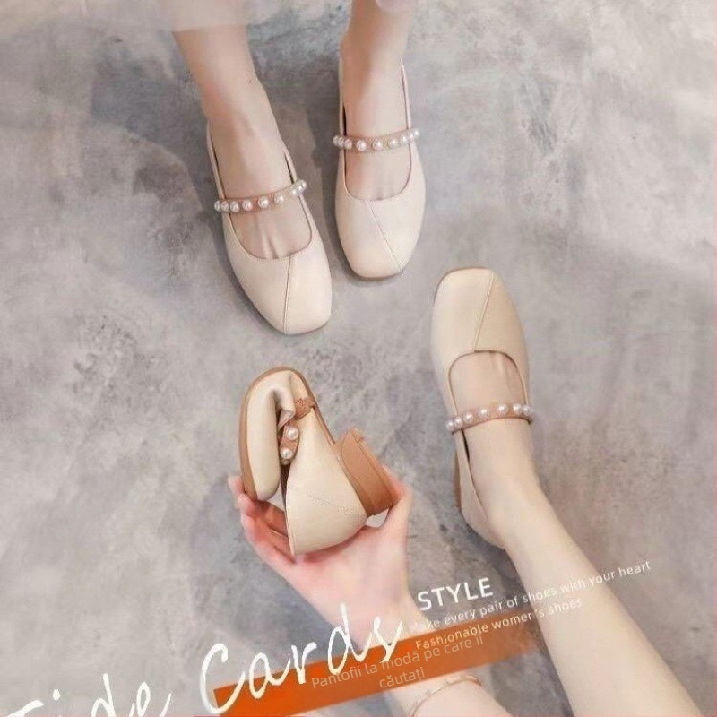 Pantofi satinati, vârf drept, model craniu, toc gros 4–6 cm, toamnă