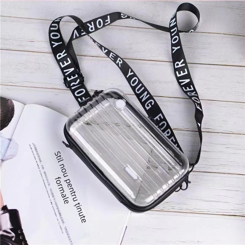Geantă transparentă pentru cosmetică cu carcasă PC rigidă, impermeabilă, ultra-ușoară, antibacteriană, multifuncțională, poșetă de umăr crossbody