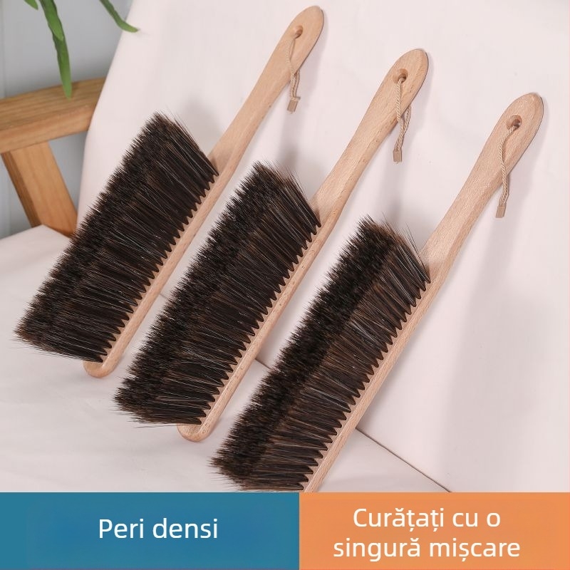Perie pentru pat cu peri PET, anti-static, mâner lung, îndepărtarea prafului