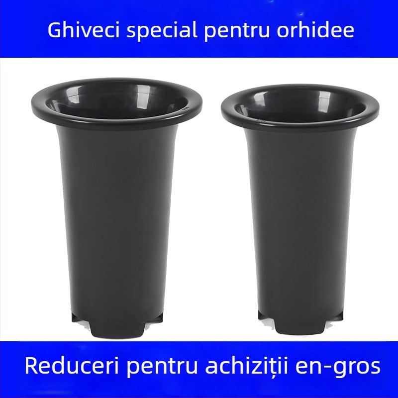 Ghiveci pentru orchidă fără găuri laterale, din plastic, înălțit și îngroșat, respirabil, turnat prin injecție