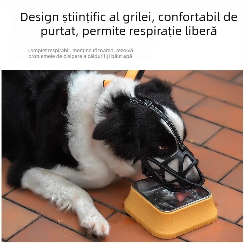 Botniță pentru câini, previne mușcături, lătratul și mâncarea, cu accesorii pentru băut apă și dispozitiv anti-lătrat - Hao mark, polyester