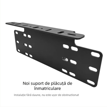 Suport universal pentru plăcuța de înmatriculare, construcție din fier, montaj pe bara frontală pentru LED spot extern 12V/24V
