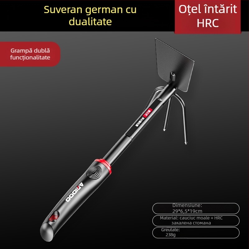 Airuidun Set de trei unelte de grădinărit pentru plantarea florilor și legumelor, săpare și afânarea solului