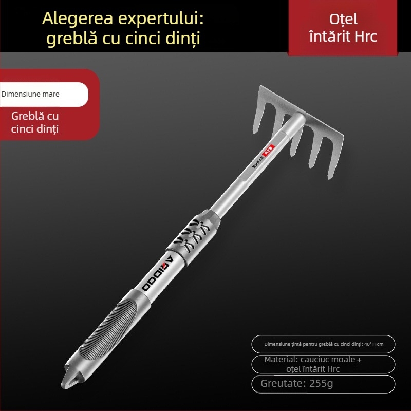 Airuidun Set de trei unelte de grădinărit pentru plantarea florilor și legumelor, săpare și afânarea solului