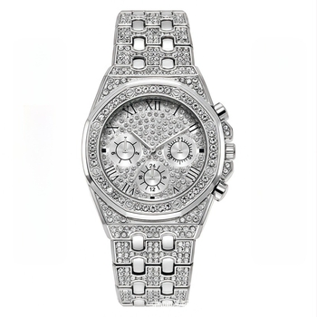 Ceas quartz pentru bărbați, cu cadran rotund, Carcasă din aliaj, Curea din aliaj, Mișcare: quartz, Model: 68