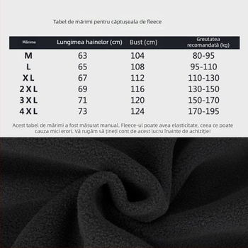 Jachetă fleece cu glugă, model dungat, țesătură din bumbac, căptușeală poliester