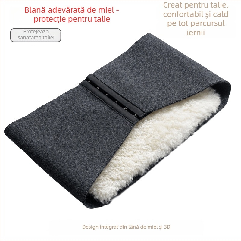 Centură de talie din lână pentru adulți — susținere a taliei, potrivită pentru alpinism, drumeții și masaj de sănătate