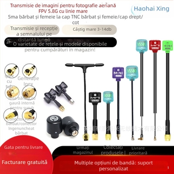 Antena FPV pentru dronă – câștig mare la 5,8 GHz pentru transmisie HD a imaginilor, design Pagoda Mushroom-Head