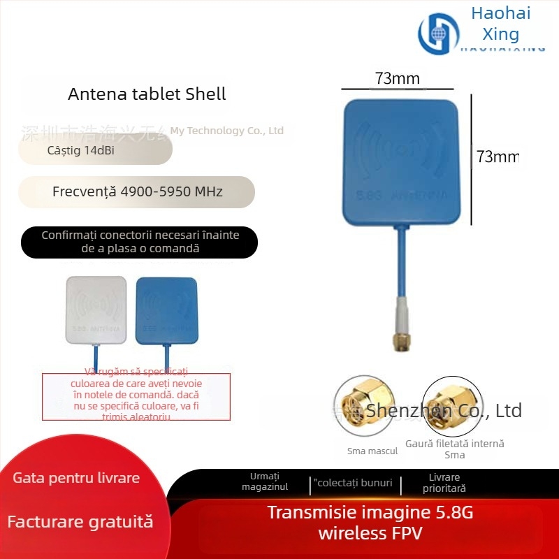 Antena FPV pentru dronă – câștig mare la 5,8 GHz pentru transmisie HD a imaginilor, design Pagoda Mushroom-Head