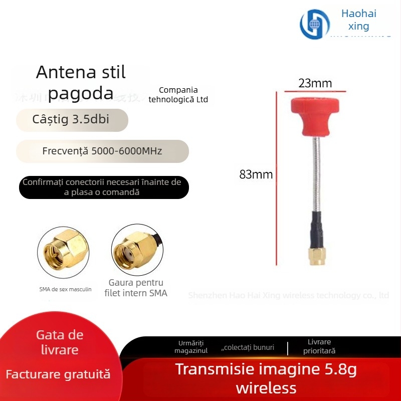 Antena FPV pentru UAV, câștig înalt, 5.8G, transmisie HD a imaginii